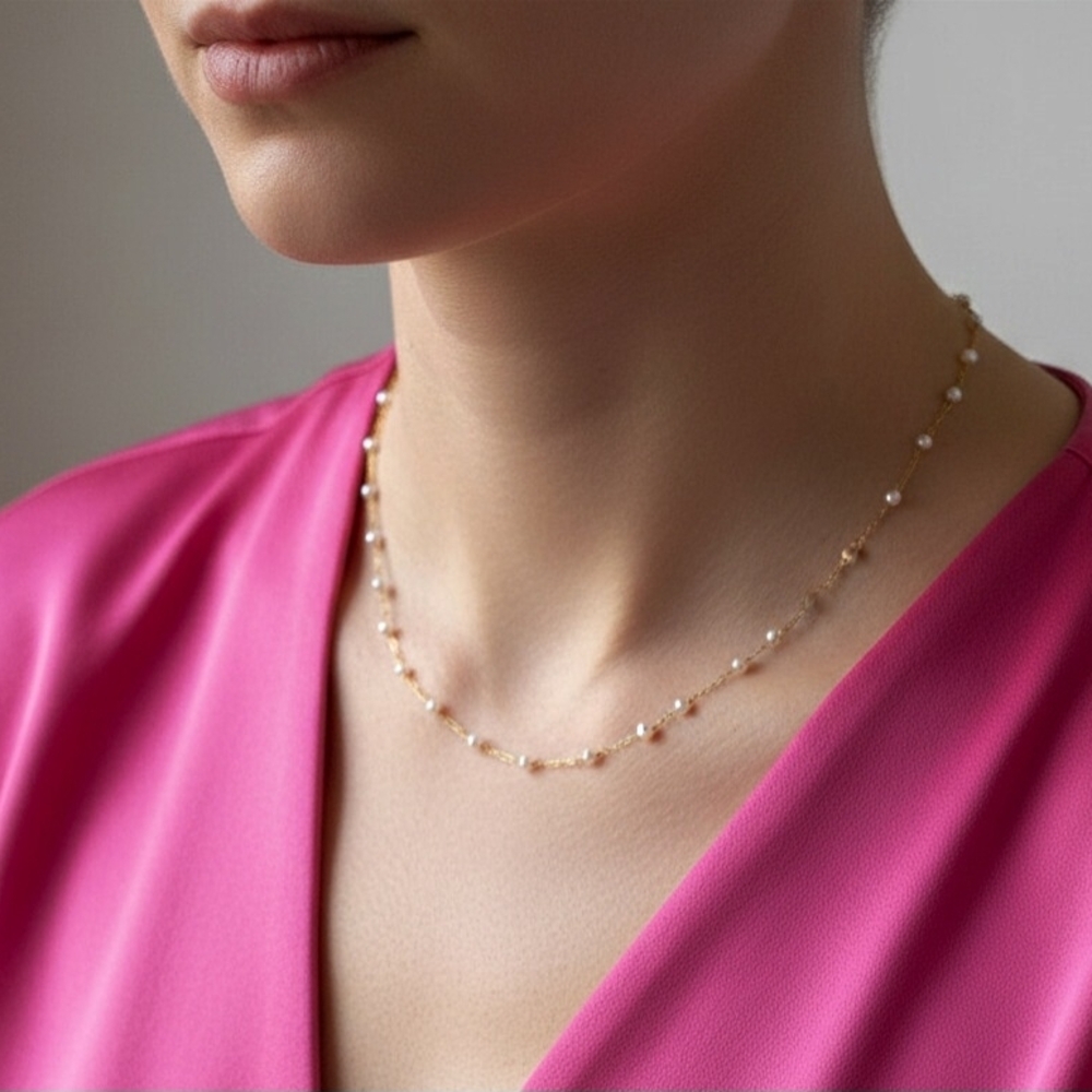 🏷NEW 18K Gold-plated Elegant Pearl Necklace - Picture 2 of 5